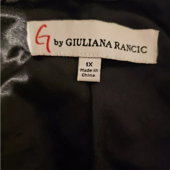 G by Giuliana Rancic 1X Zippered Black Faux Fox Fur and Faux Leather Moto Jacket - Picture 7 of 8